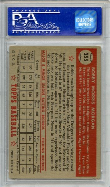 1952 Topps 355 Bobby Morgan PSA EX 5