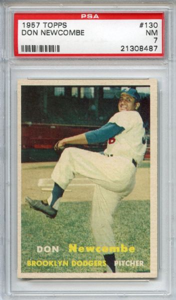 1957 Topps 130 Don Newcombe PSA NM 7