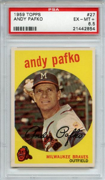 1959 Topps 27 Andy Pafko PSA EX-MT+ 6.5