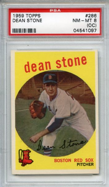 1959 Topps 286 Dean Stone PSA NM-MT 8 (OC)