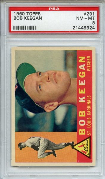 1960 Topps 291 Bob Keegan PSA NM-MT 8