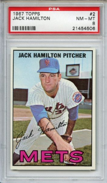 1967 Topps 2 Jack Hamilton PSA NM-MT 8