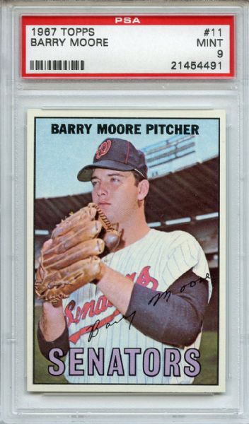 1967 Topps 11 Barry Moore PSA MINT 9