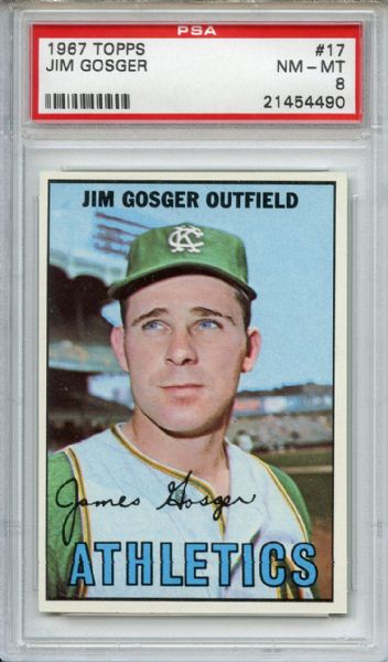 1967 Topps 17 Jim Gosger PSA NM-MT 8