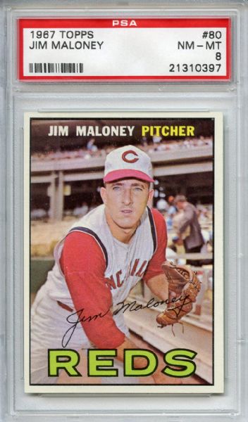 1967 Topps 80 Jim Maloney PSA NM-MT 8