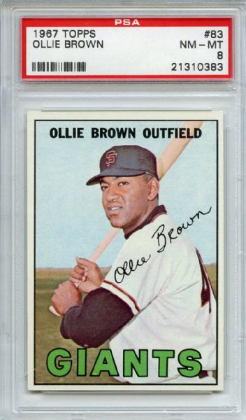 1967 Topps 83 Ollie Brown PSA NM-MT 8