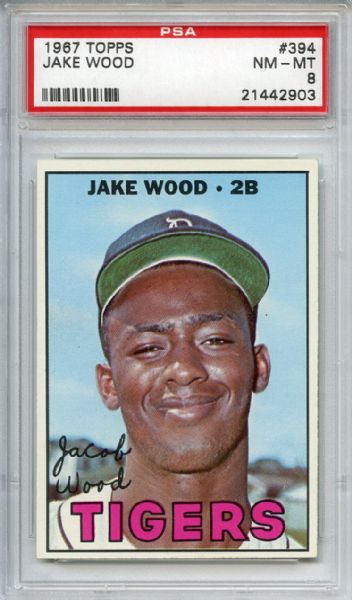 1967 Topps 394 Jake Wood PSA NM-MT 8