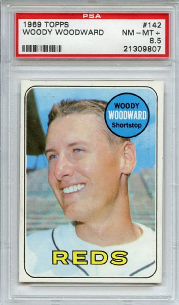 1969 Topps 142 Woody Woodward PSA NM-MT+ 8.5