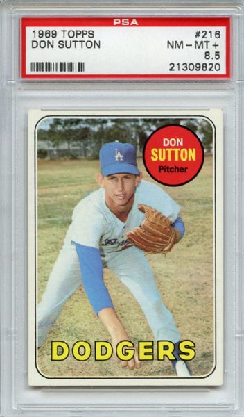1969 Topps 216 Don Sutton PSA NM-MT+ 8.5