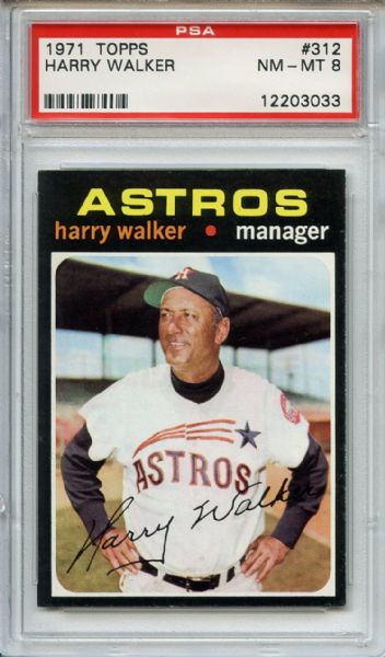 1971 Topps 312 Harry Walker PSA NM-MT 8