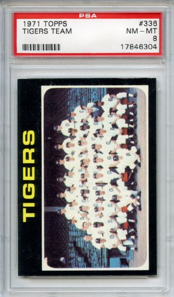 1971 Topps 336 Detroit Tigers Team PSA NM-MT 8