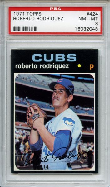 1971 Topps 424 Roberto Rodriguez PSA NM-MT 8