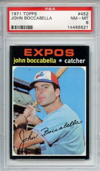 1971 Topps 452 John Boccabella PSA NM-MT 8