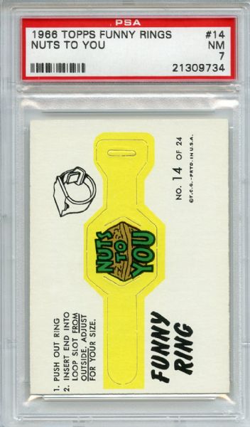 1966 Topps Funny Rings 14 Nuts to You PSA NM 7