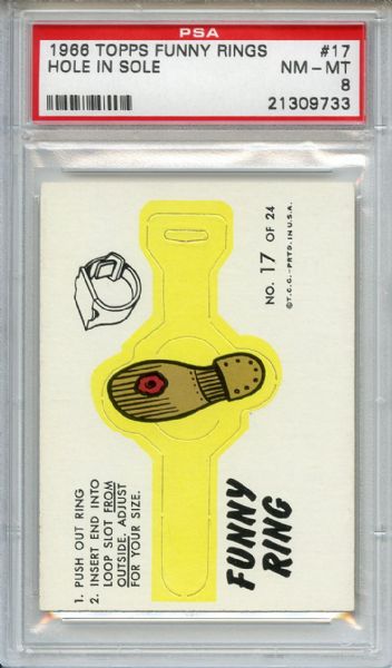 1966 Topps Funny Rings 17 Hole in Sole PSA NM-MT 8
