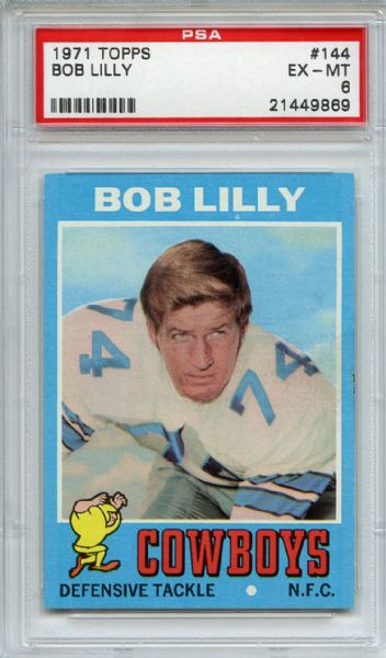 1971 Topps 144 Bob Lilly PSA EX-MT 6