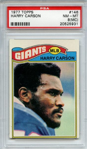 1977 Topps 146 Harry Carson PSA NM-MT 8 (MC)