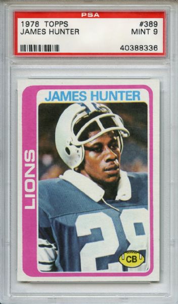 1978 Topps 389 James Hunter PSA MINT 9