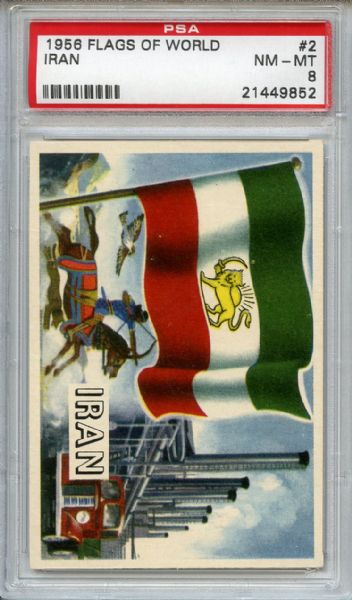 1956 Topps Flags of the World 2 Iran PSA NM-MT 8