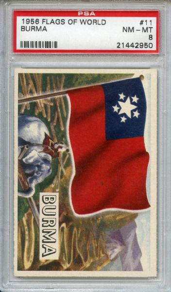 1956 Topps Flags of the World 11 Burma PSA NM-MT 8