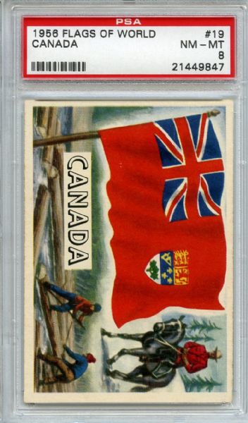 1956 Topps Flags of the World 19 Canada PSA NM-MT 8