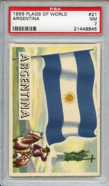1956 Topps Flags of the World 21 Argentina PSA NM 7