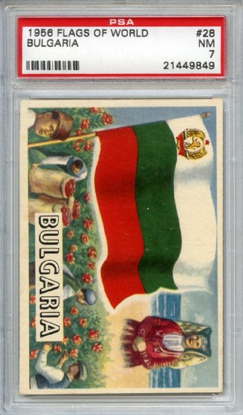 1956 Topps Flags of the World 28 Bulgaria PSA NM 7