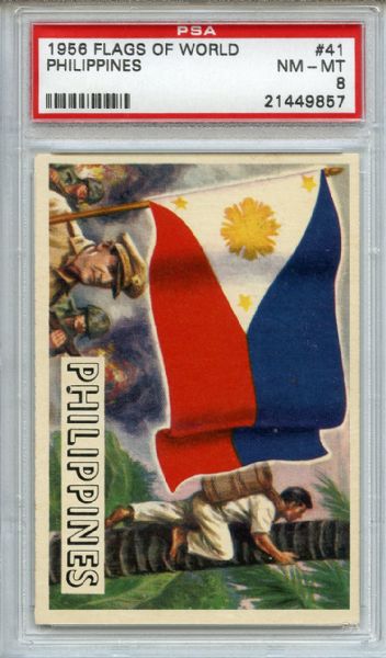 1956 Topps Flags of the World 41 Philippines PSA NM-MT 8
