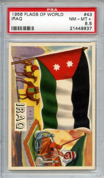 1956 Topps Flags of the World 43 Iraq PSA NM-MT+ 8.5