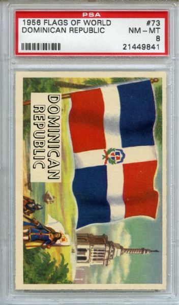 1956 Topps Flags of the World 73 Dominican Republic PSA NM-MT 8
