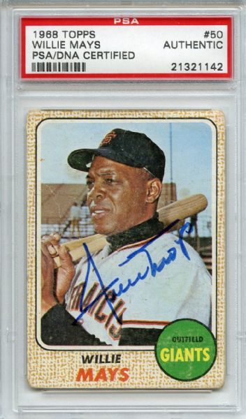 1968 Topps Signed Willie Mays PSA/DNA