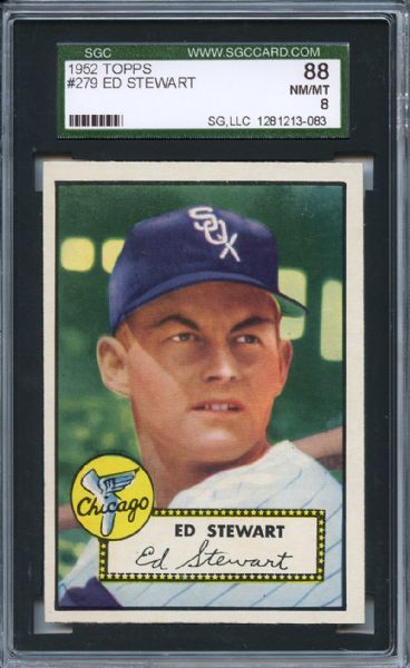 1952 Topps 279 Ed Stewart SGC NM/MT 88 / 8