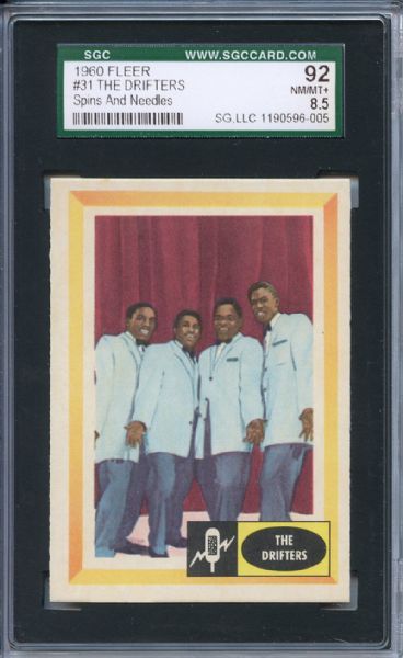 1960 Fleer Spins and Needles 31 The Drifters SGC NM/MT+ 92 / 8.5