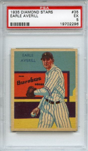 1935 Diamond Stars 35 Earle Averill PSA EX 5