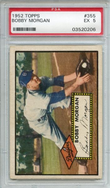 1952 Topps 355 Bobby Morgan PSA EX 5