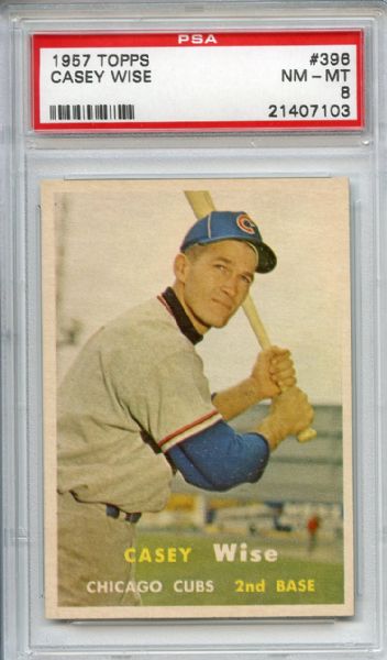 1957 Topps 396 Casey Wise PSA NM-MT 8