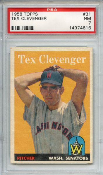 1958 Topps 31 Tex Clevenger PSA NM 7