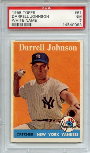 1958 Topps 61 Darrell Johnson PSA NM 7