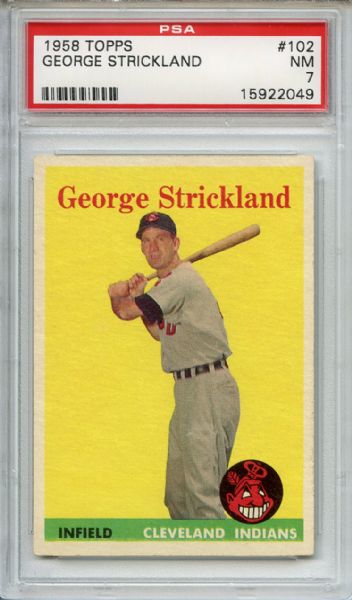 1958 Topps 102 George Strickland PSA NM 7