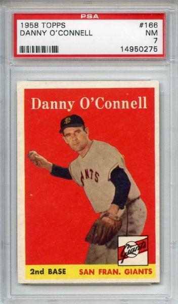 1958 Topps 166 Danny O'Connell PSA NM 7