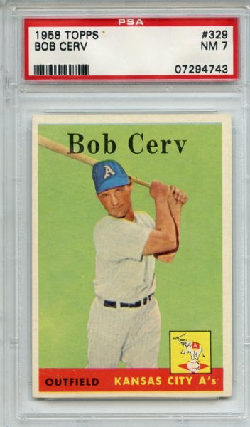 1958 Topps 329 Bob Cerv PSA NM 7