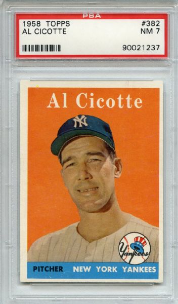 1958 Topps 382 Al Cicotte PSA NM 7