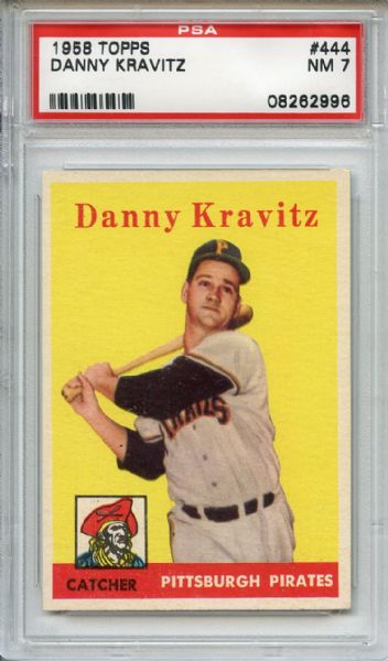 1958 Topps 444 Danny Kravitz PSA NM 7