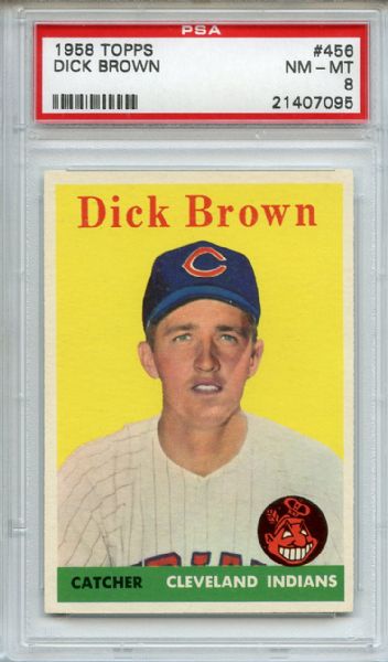 1958 Topps 456 Dick Brown PSA NM-MT 8