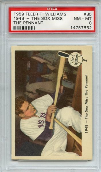 1959 Fleer Ted Williams 35 The Sox Miss the Pennant PSA NM-MT 8