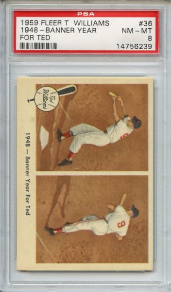 1959 Fleer Ted Williams 36 1948 Banner Year for Ted PSA NM-MT 8