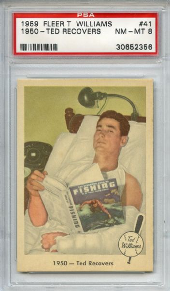 1959 Fleer Ted Williams 41 Recovers PSA NM-MT 8