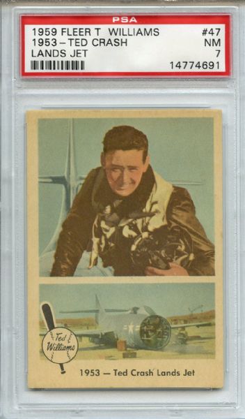 1959 Fleer Ted Williams 47 Crash Lands Jet PSA NM 7