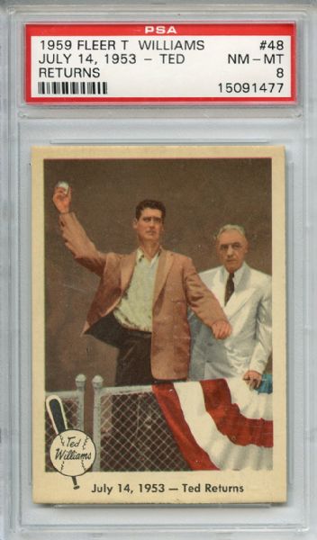 1959 Fleer Ted Williams 48 Returns PSA NM-MT 8