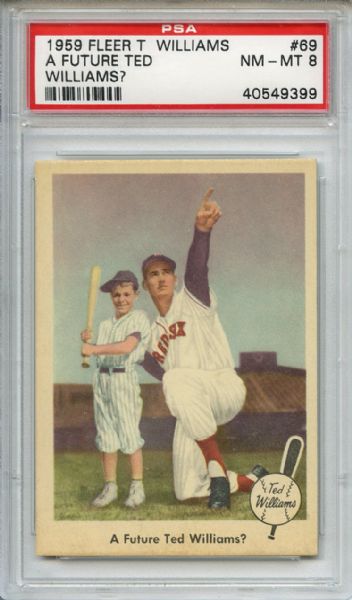 1959 Fleer Ted Williams 69 A Future Ted Williams? PSA NM-MT 8